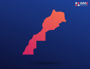 Fototapeta premium Vector bright orange gradient of Sahara map on dark background. Organized in layers for easy editing.