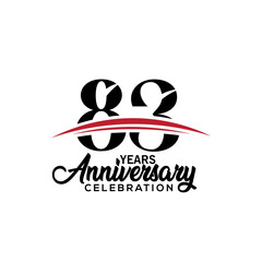 83rd anniversary celebration design template for booklet with red and black colour , leaflet, magazine, brochure poster, web, invitation or greeting card. Vector illustration.
