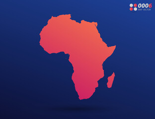 Fototapeta premium Vector bright orange gradient of Africa map on dark background. Organized in layers for easy editing.