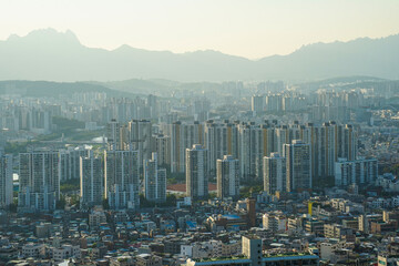 Apartment Landscape in Seoul, Korea