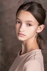 Studio portrait of a young teen girl
