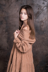 Studio portrait of a young teen girl