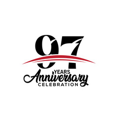 97th anniversary celebration design template for booklet with red and black colour , leaflet, magazine, brochure poster, web, invitation or greeting card. Vector illustration.

