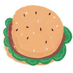 Hamburger Watercolor Hand Paint Clipart