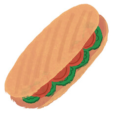 Sandwich Watercolor Hand Paint Clipart