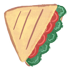 Sandwich Watercolor Hand Paint Clipart