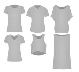 T shirt, polo t shirt, shirt, and sweatshirt set. vector illustration