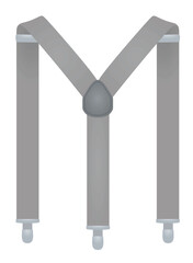 Grey suspenders on white background. vector illustration