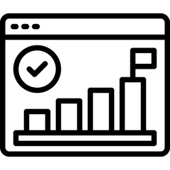 Success blue outline icon