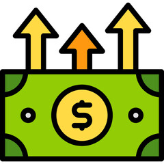 Profit blue outline icon