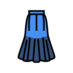 godet gored skirt color icon vector. godet gored skirt sign. isolated symbol illustration