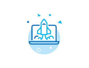 Business Launch Stroke Line Icon
