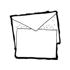 Letter and envelope vector illustration, hand drawn cartoon sketch isolated on a white background