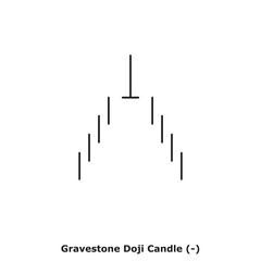 Gravestone Doji Candle (-) White & Black - Round