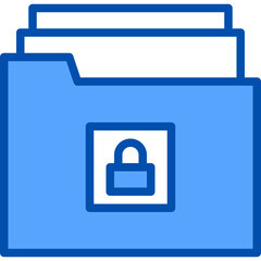 Folder blue outline icon