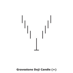 Gravestone Doji Candle (+) White & Black - Round