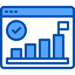 Success blue outline icon