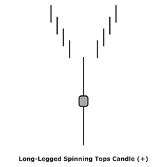 Long-Legged Spinning Tops Candle (+) White & Black - Round