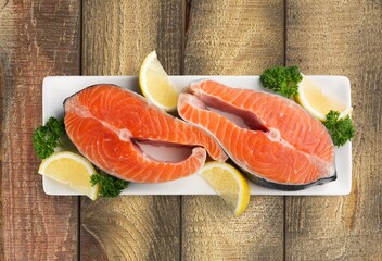 Fresh tasty fish fillet dish on the plate