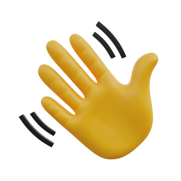 Waving hand emoji 3d icon illustration and 3d rendering