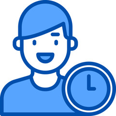 Obraz na płótnie Canvas Clock blue outline icon