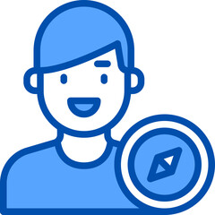 Compass blue outline icon