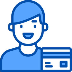 Credit card blue outline icon
