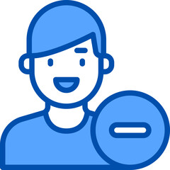 Delete blue outline icon