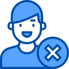 False blue outline icon