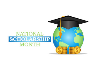 vector graphic of national scholarship month good for national scholarship month celebration. flat design. flyer design.flat illustration.