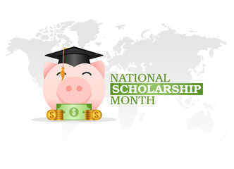 vector graphic of national scholarship month good for national scholarship month celebration. flat design. flyer design.flat illustration.