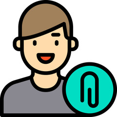 Attach filled outline icon