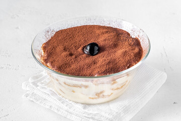 Portion of tiramisu