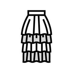 tiered layered skirt color icon vector. tiered layered skirt sign. isolated symbol illustration