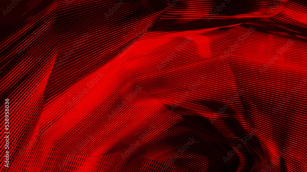 Aufkleber contrast red geometric metal lines high tech digital bg - abstract 3d rendering