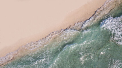 Fototapeta na wymiar Beach drone top-down shoot. Cancun. Mexico