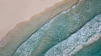 Beach drone top-down shoot. Cancun. Mexico