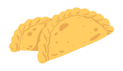 Vector illustration of argentine empanadas, argentinian empanadas, aregntina empanadas, vectors, patty pie. 