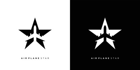 Modern and professional airplane star logo design