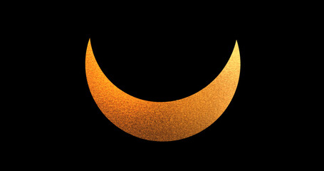 Abstract golden crescent moon. Vector luna isolated on dark background © WhataWin