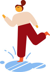 Autumn cute people silhouette