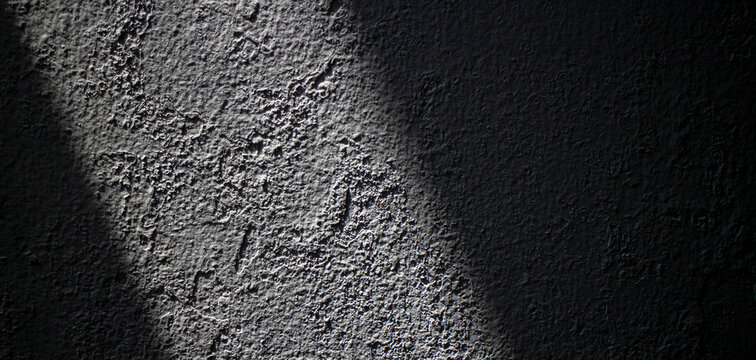 Rough Surfaces, Painted Walls In A Dark Room With Light Coming Through.