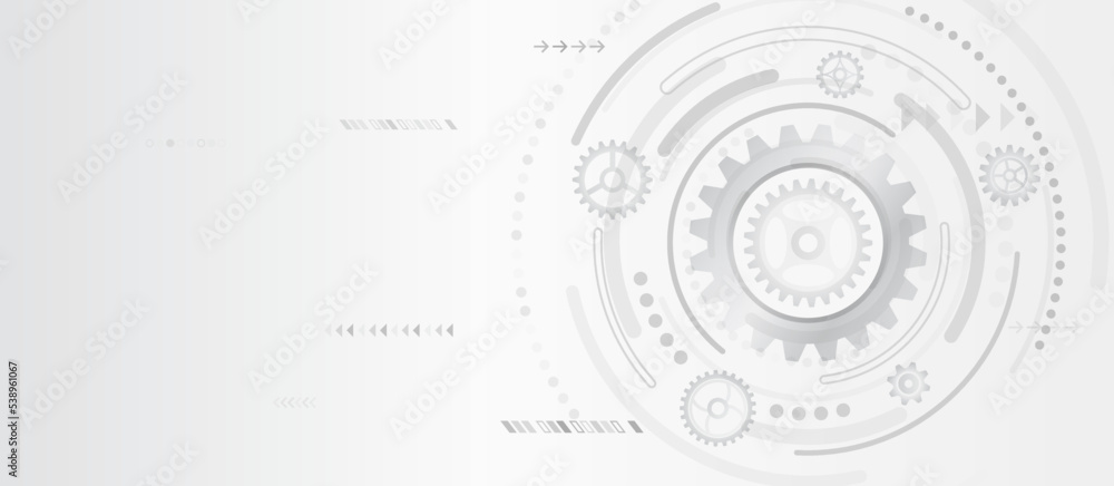 Poster technology gears concept on the grey background. hi-tech gears industrial mechanism. gear wheels mod