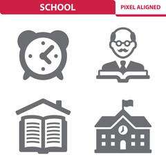 School Icons. Education Vector Icon Set