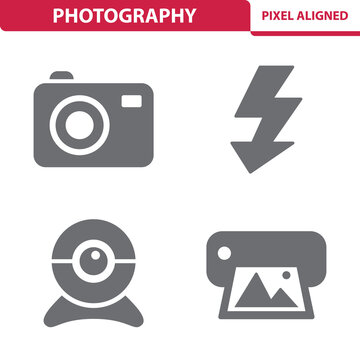 Photography Icons. Photo, Camera Vector Icon Set