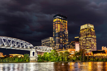 Downtown Nashville Riverfront Bridge