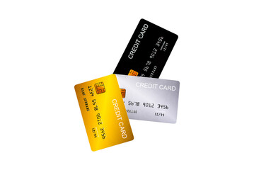 Credit card isolated on white background.