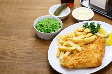 homemade fish and chips, British traditional food