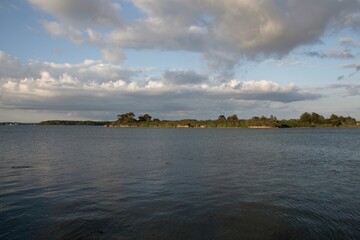 sunset over the river