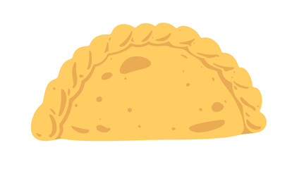Vector illustration of patty pie argentinian empanada, argentina empanada, argentine empanada.  - obrazy, fototapety, plakaty